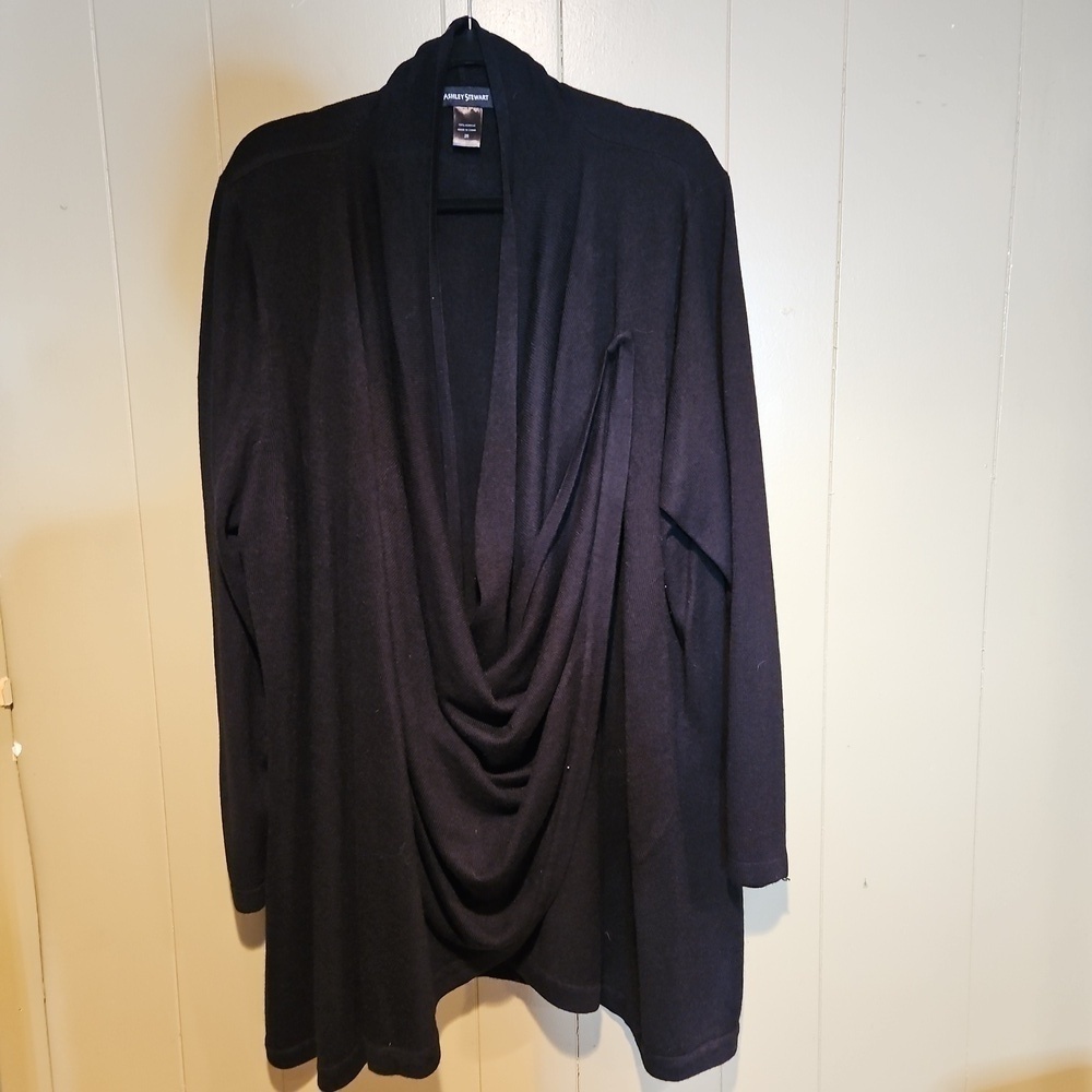 Avenue Black Draped Cardigan - One Size, Oversized,  Flowy, Stretchy,  Comfycore